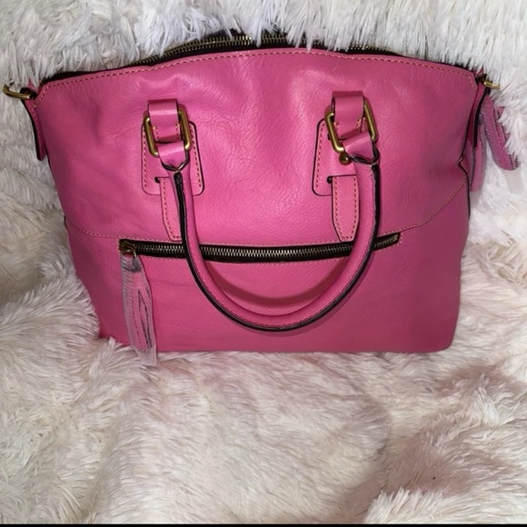 Dooney & Bourke Florentine Clayton in bubble gum pink with strap - Picture 2 of 12